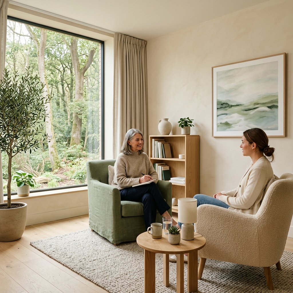 Serene therapy room
